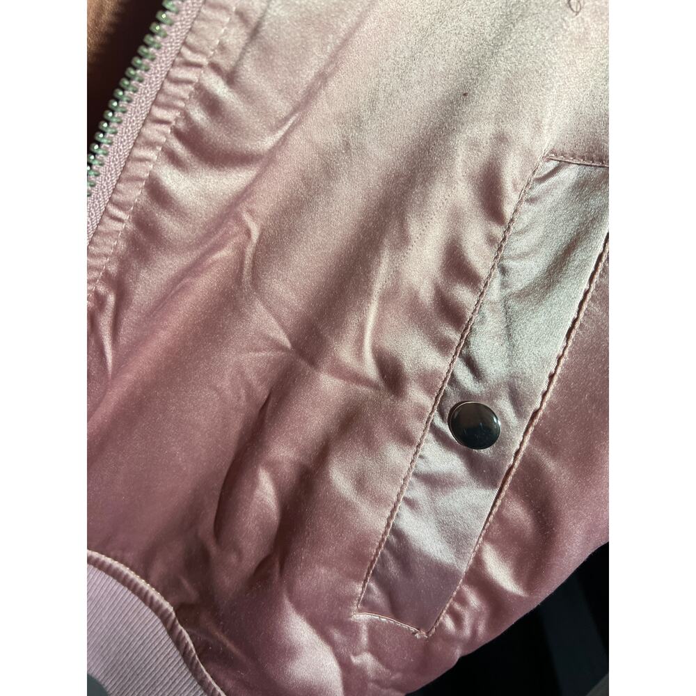 Unif X Urban Outfitters Pink Satin Bomber Jacket - Picture 6 of 7